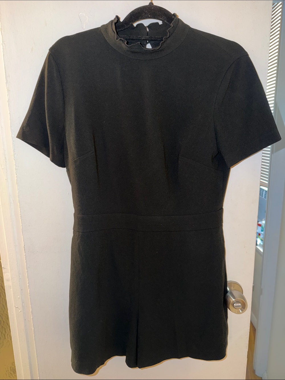 Club Monaco Short Sleeve Romper — Black
